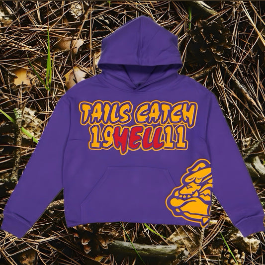 Purple Tail Crop Hoodie