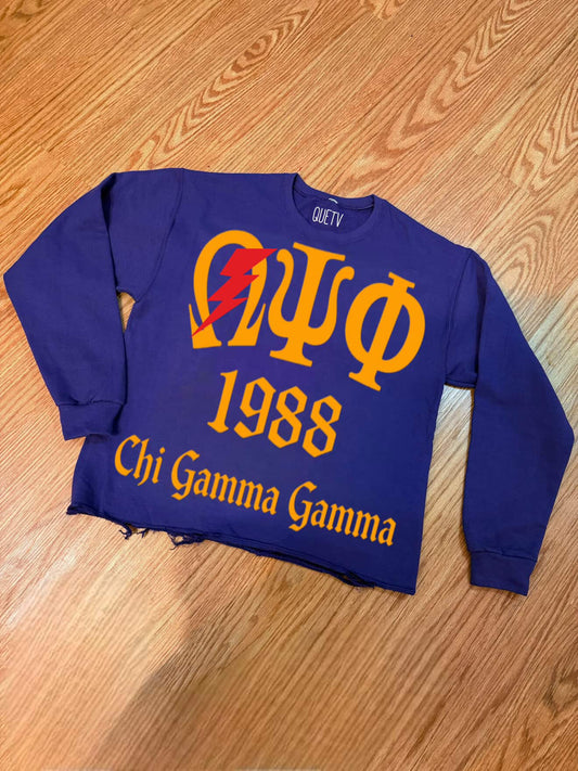 Chi Gamma Gamma crop crew neck