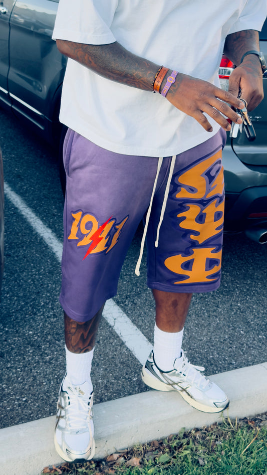 Purple half shorts