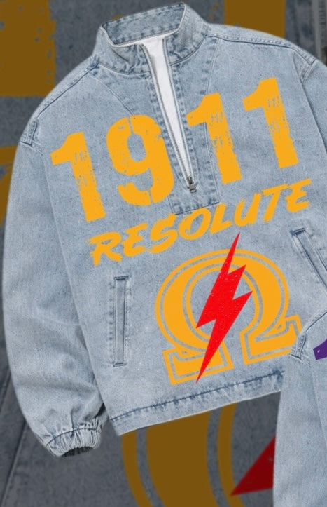 Denim Quarter Zip (Gold)