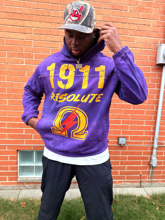 Purple resolute denim hoodie